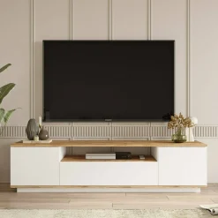 Mobile porta TV Asellina, 180x45h45 cm, Quercia e Bianco<Dmora Online