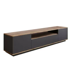 Mobile porta TV Asellina, 180x45h45 cm, Quercia e Antracite<Dmora Shop