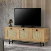 Mobile porta TV Assemini, Quercia e Nero, 140x40h60 cm<Dmora Hot