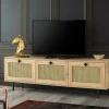 Mobile porta TV Assemini, Quercia e Nero, 180x40h60 cm<Dmora Cheap
