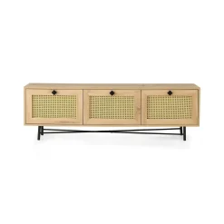 Mobile porta TV Assemini, Quercia e Nero, 180x40h60 cm<Dmora Cheap