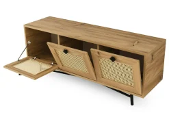 Mobile porta TV Assemini, Quercia e Nero, 140x40h60 cm<Dmora Hot