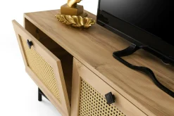 Mobile porta TV Assemini, Quercia e Nero, 180x40h60 cm<Dmora Cheap