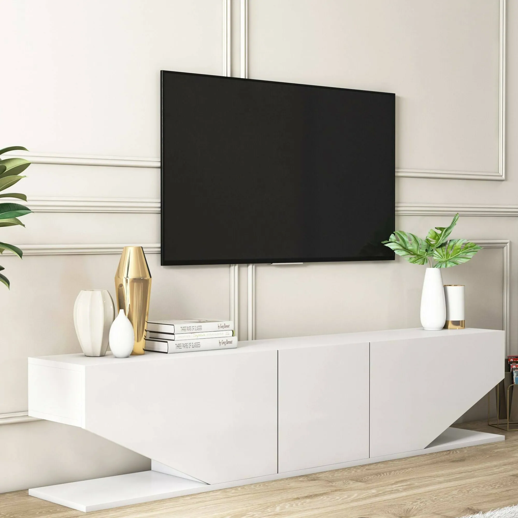 Mobile porta TV Assorata, 180x30h40 cm,<Dmora Cheap