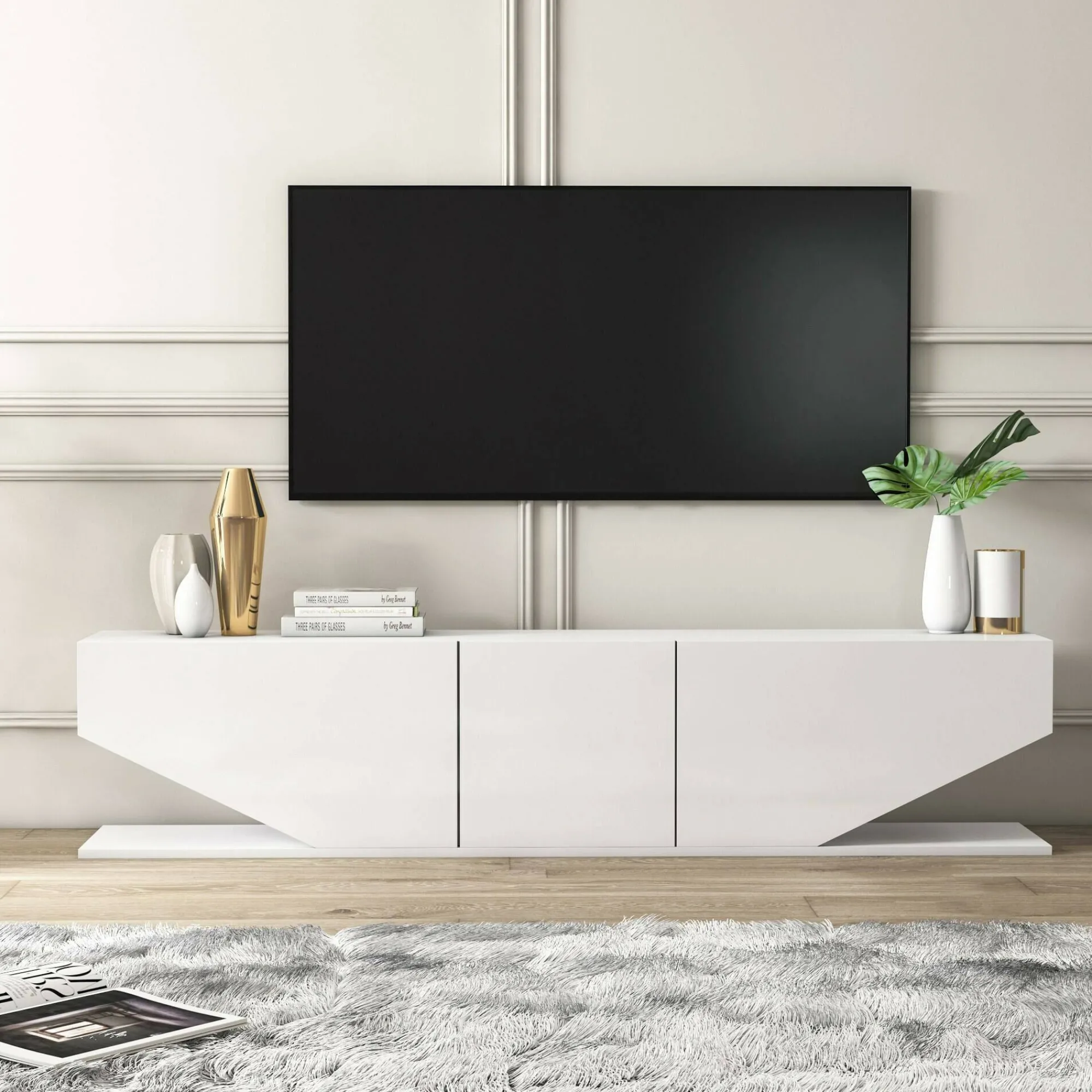 Mobile porta TV Assorata, 180x30h40 cm,<Dmora Cheap