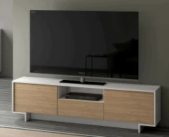 Mobile porta TV Atina, 170x42h48 cm, Bianco e Rovere<Dmora Fashion