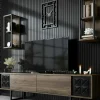 Mobile porta TV Axa, 180x30h48 cm, Noce e Nero<Dmora Discount