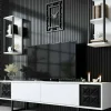 Mobile porta TV Axa, 180x30h48 cm, Bianco e Nero<Dmora Store