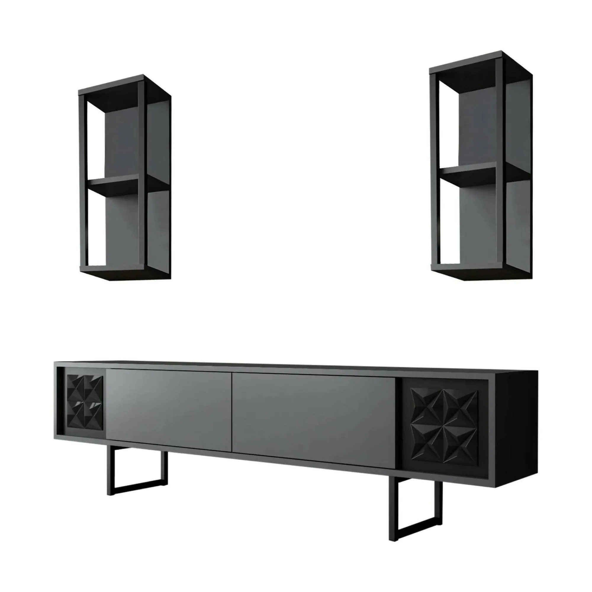 Mobile porta TV Axa, 180x30h48 cm, Antracite e Nero<Dmora Hot