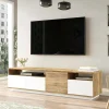 Mobile porta TV Axi, 180x45h45 cm, Quercia e Bianco<Dmora New