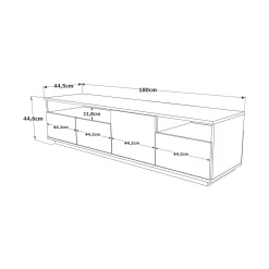 Mobile porta TV Axi, 180x45h45 cm, Quercia e Bianco<Dmora New