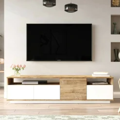 Mobile porta TV Axi, 180x45h45 cm, Quercia e Bianco<Dmora New