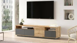 Mobile porta TV Axi, 180x45h45 cm, Quercia e Antracite<Dmora Store