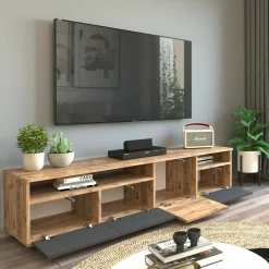Mobile porta TV Axi, 180x45h45 cm, Quercia e Antracite<Dmora Store