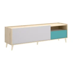 Mobile porta TV Axterix, 155x43h47 cm, Rovere e Bianco<Dmora Cheap