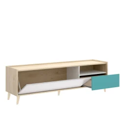 Mobile porta TV Axterix, 155x43h47 cm, Rovere e Bianco<Dmora Cheap