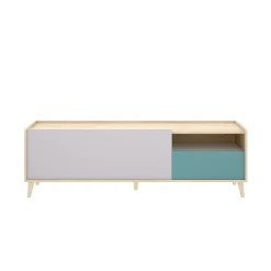 Mobile porta TV Axterix, 155x43h47 cm, Rovere e Bianco<Dmora Cheap