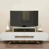 Mobile porta TV Baghdad, 145x37h50 cm, Noce e Bianco<Dmora Shop