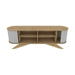 Mobile porta TV Bailu, 180x43h60 cm, Quercia e Bianco<Dmora Shop