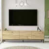 Mobile porta TV Ballao, 170x36 h46 cm, Quercia e Nero<Dmora Cheap