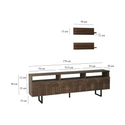 Mobile porta TV Barbania, 170x30h40 cm,<Dmora Store