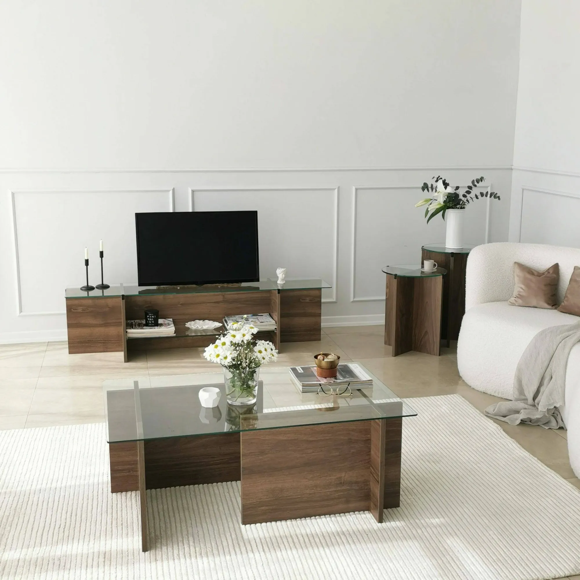 Mobile porta TV Bellano, 158x35h40 cm,<Dmora Shop