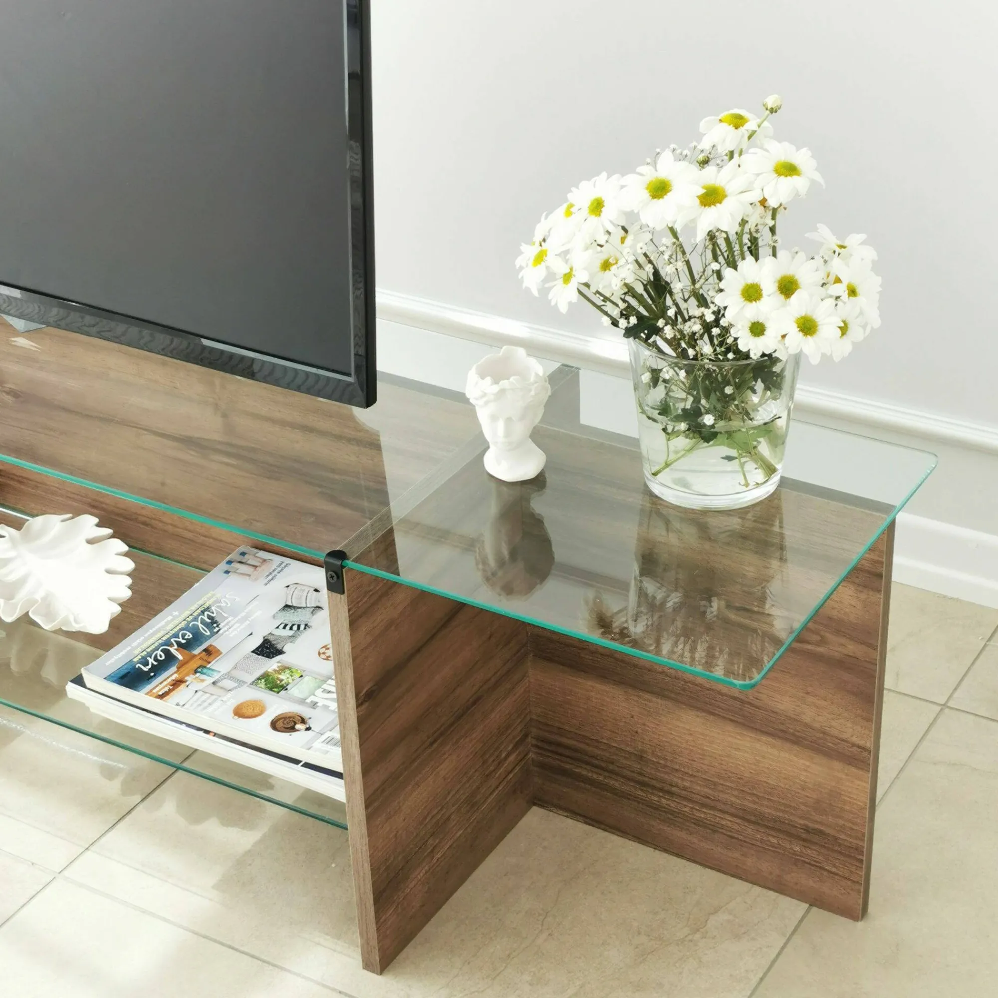 Mobile porta TV Bellano, 158x35h40 cm,<Dmora Shop