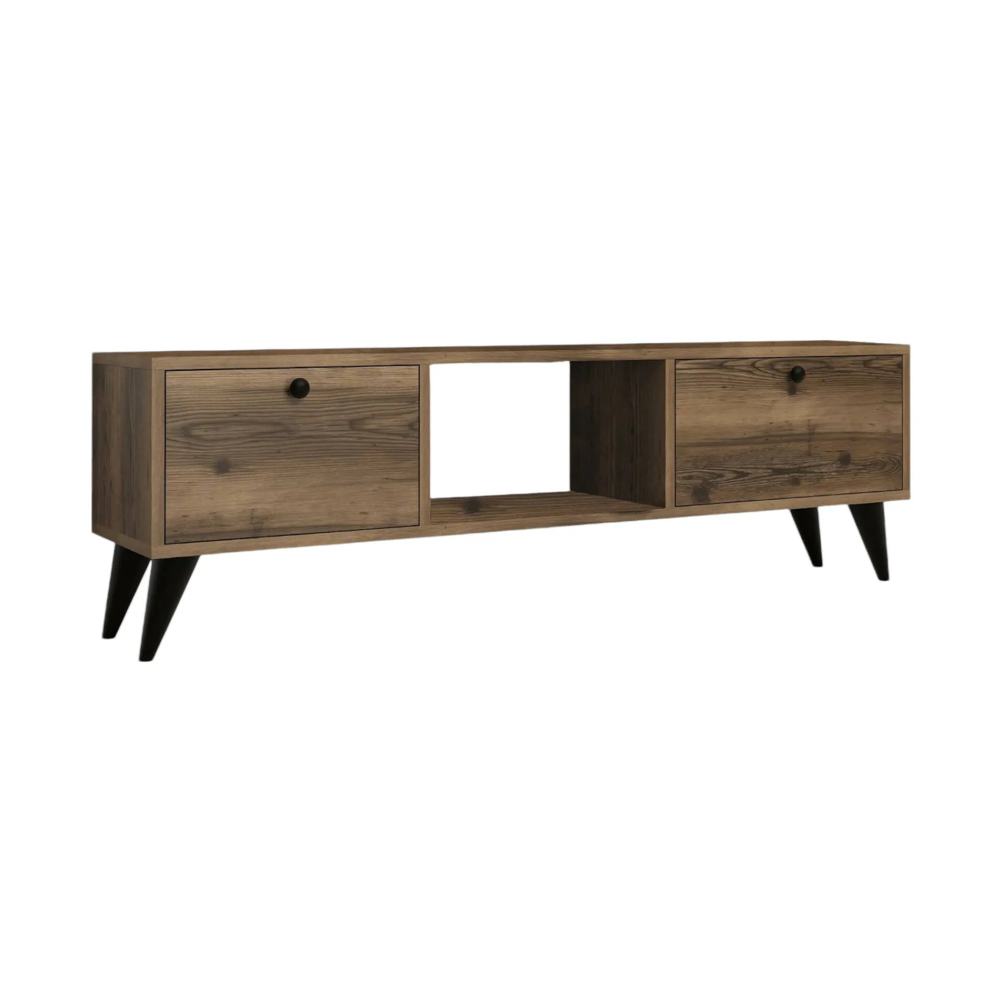 Mobile porta TV Bloem, 138x30 h43 cm, Noce e Nero<Dmora Sale