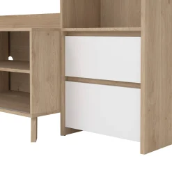 Mobile porta TV Calabria, 48x209 h183 cm, Rovere e Bianco<Dmora Fashion