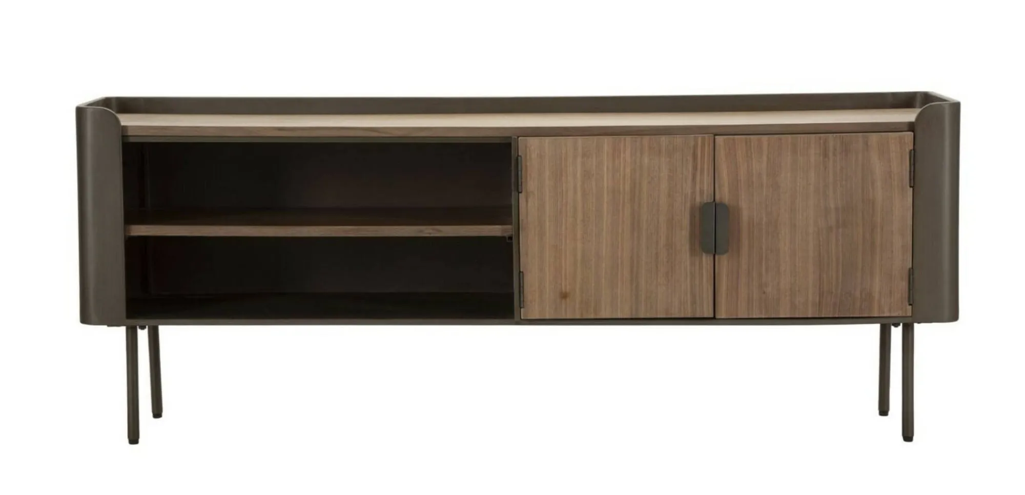 Mobile porta TV Cannon, 150x42 h58 cm, Grigio e Marrone<Dmora Clearance