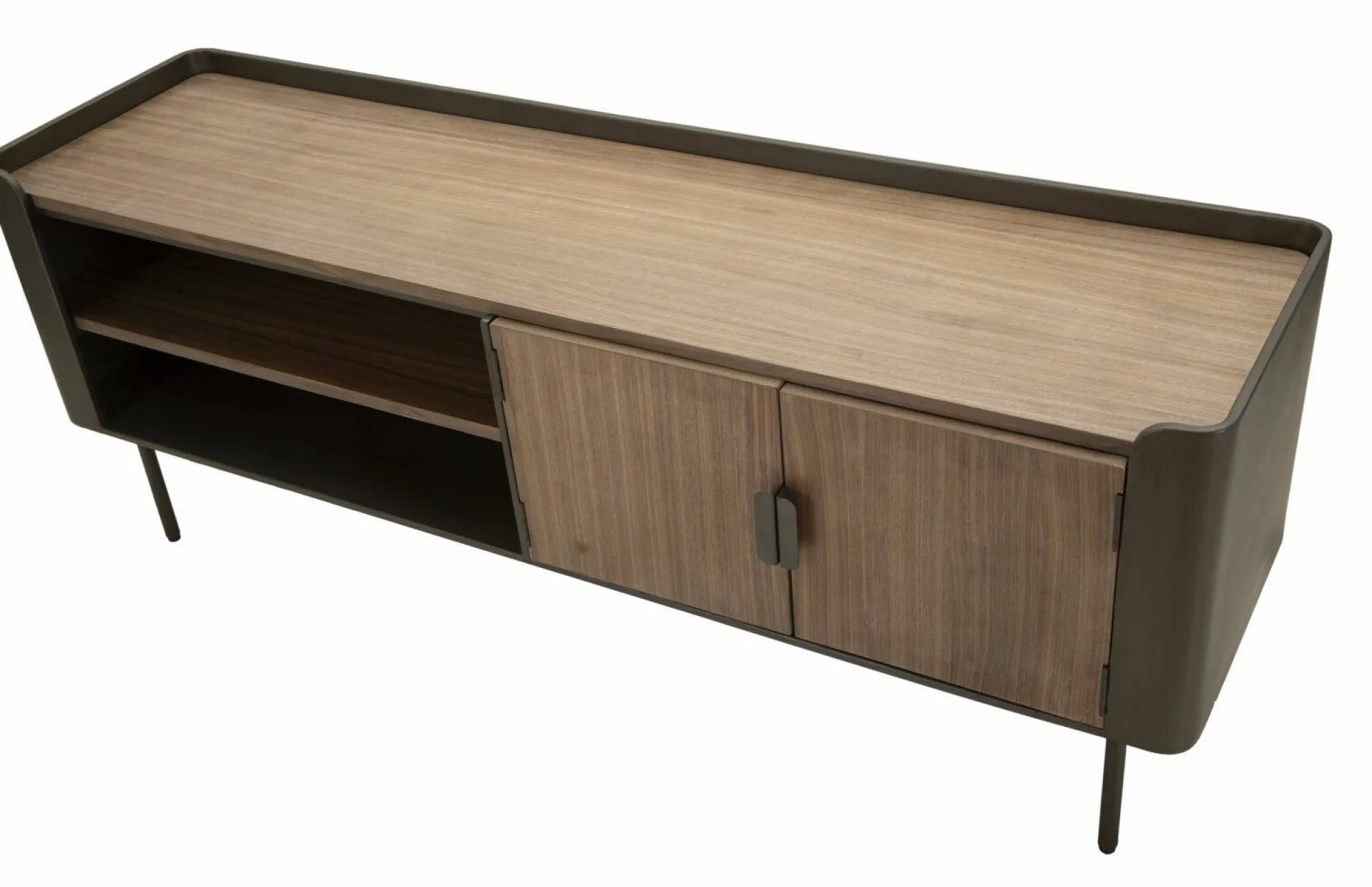 Mobile porta TV Cannon, 150x42 h58 cm, Grigio e Marrone<Dmora Clearance