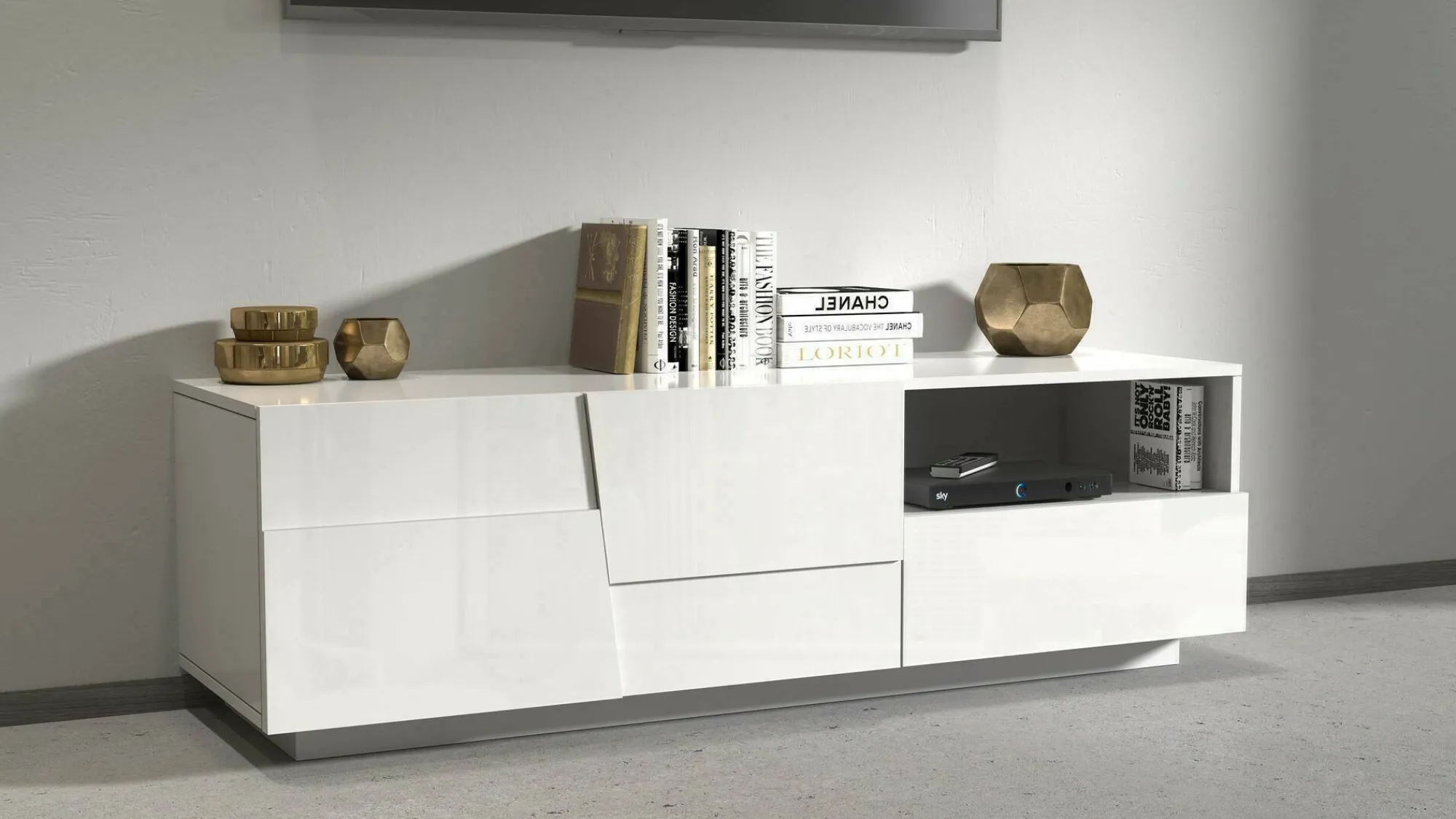 Mobile porta TV Cecia, 150x44h46 cm, lucido<Dmora Sale