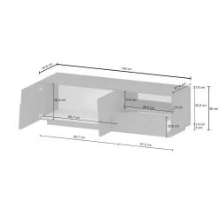 Mobile porta TV Cecia, 150x44h46 cm,<Dmora Store