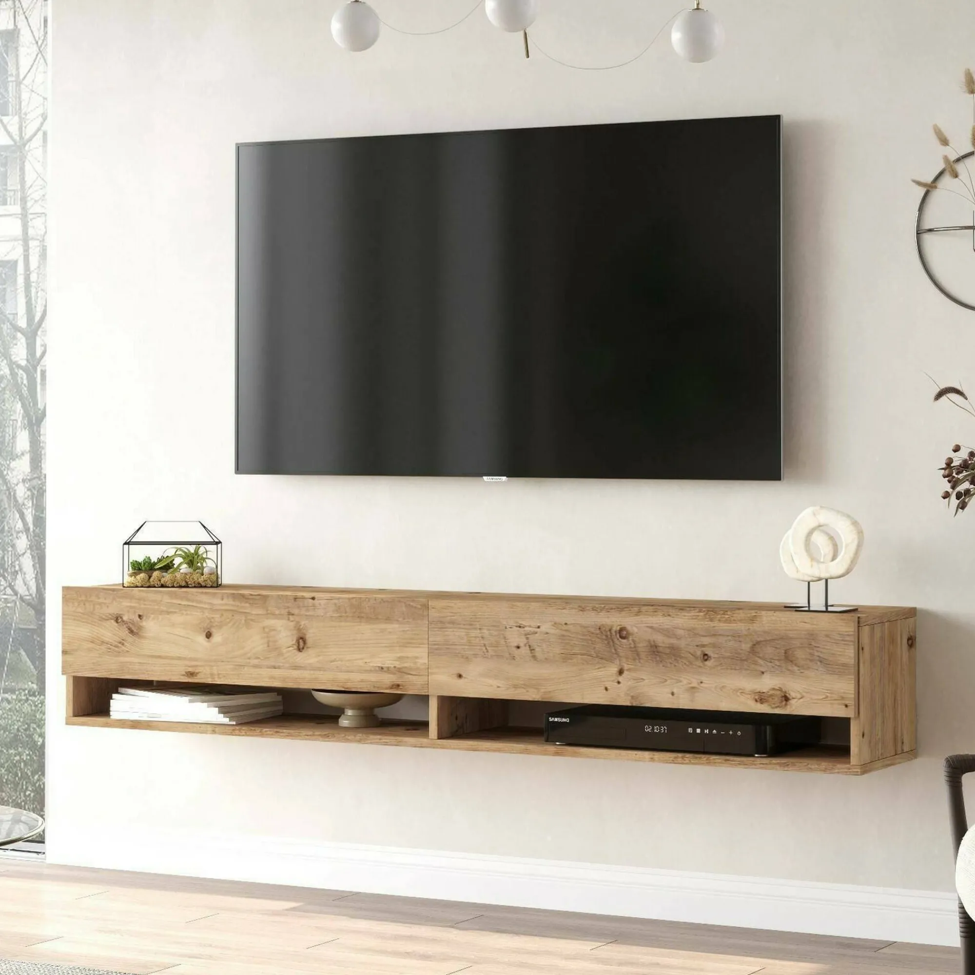 Mobile porta TV Compasso, 180x32h29 cm,<Dmora Best
