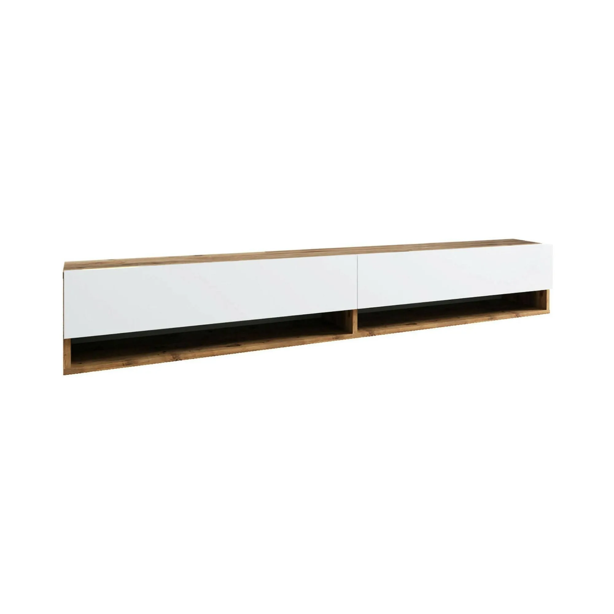 Mobile porta TV Compasso, 180x32h29 cm, Quercia e Bianco<Dmora New