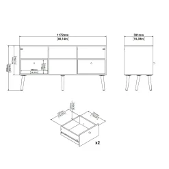 Mobile porta TV Conte, 39x117 h61 cm,<Dmora Flash Sale