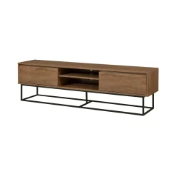 Mobile porta TV Corinna, Noce e Nero, 180x40h50 cm<Dmora Cheap