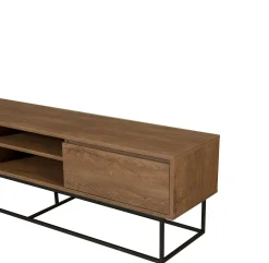Mobile porta TV Corinna, Noce e Nero, 180x40h50 cm<Dmora Cheap