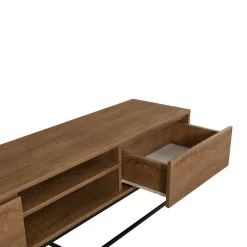 Mobile porta TV Corinna, Noce e Nero, 180x40h50 cm<Dmora Cheap