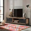 Mobile porta TV Cyprien, Quercia e Nero, 180x45h50 cm<Dmora Sale