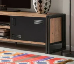 Mobile porta TV Cyprien, Quercia e Nero, 180x45h50 cm<Dmora Sale