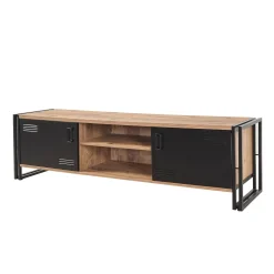 Mobile porta TV Cyprien, Quercia e Nero, 180x45h50 cm<Dmora Sale