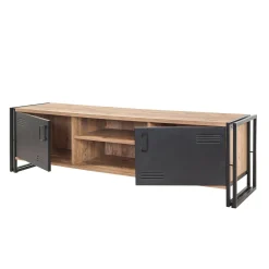 Mobile porta TV Cyprien, Quercia e Nero, 180x45h50 cm<Dmora Sale