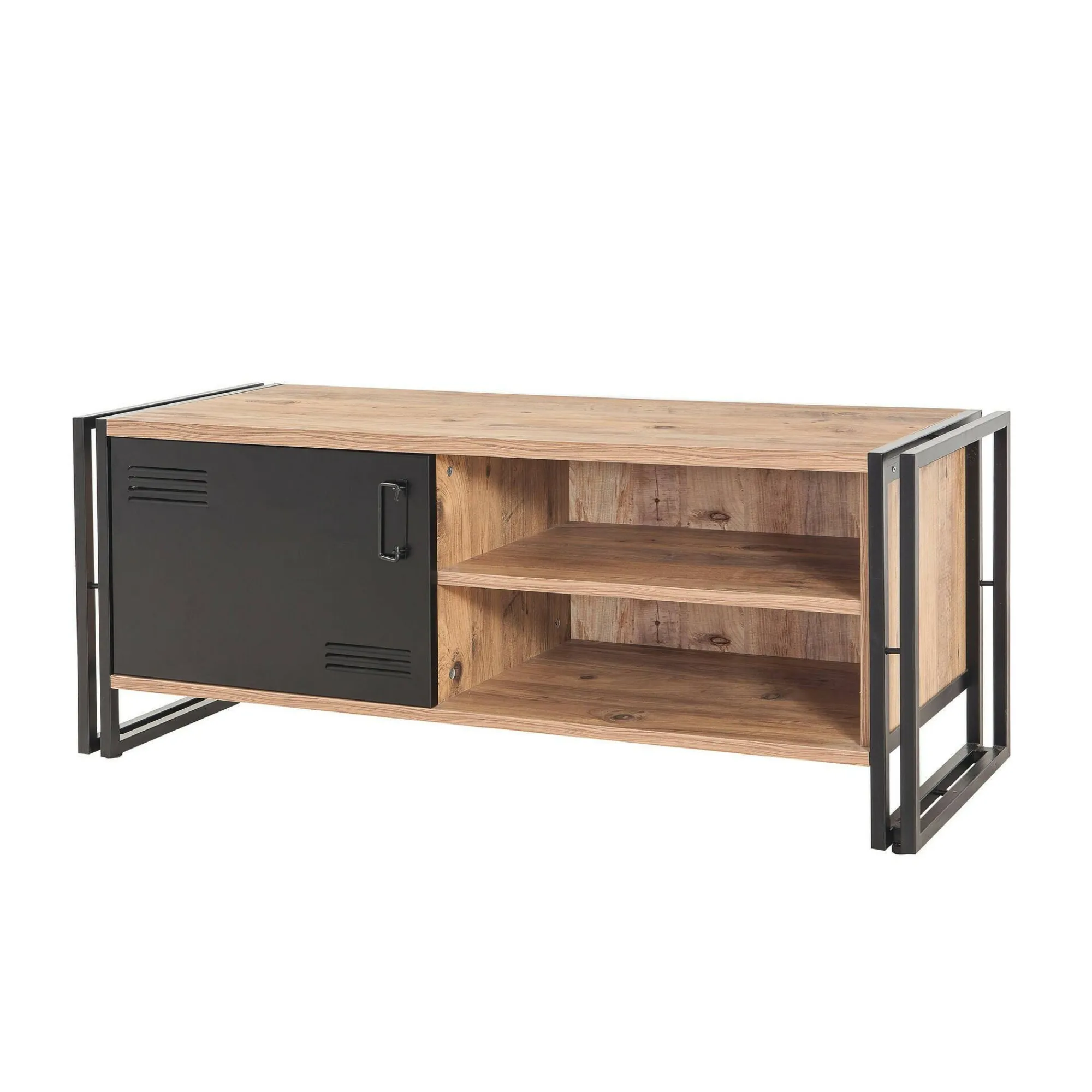Mobile porta TV Cyprien, Quercia e Nero, 130x45h50 cm<Dmora Best Sale