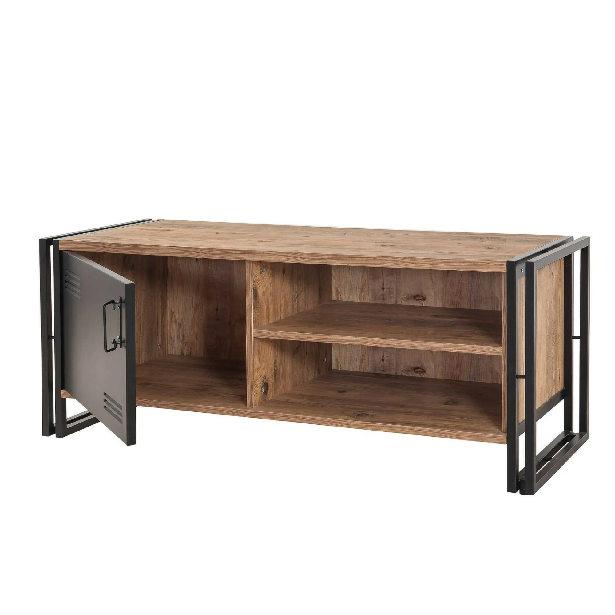 Mobile porta TV Cyprien, Quercia e Nero, 130x45h50 cm<Dmora Best Sale