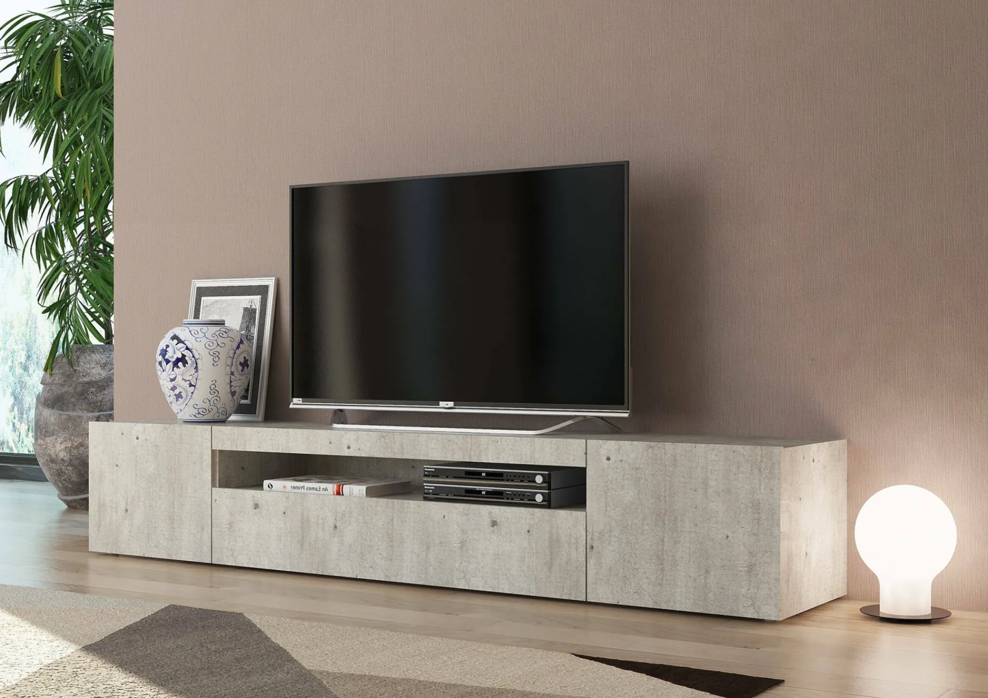 Mobile porta TV Dafrim, cm 200x40h37,<Dmora Best Sale