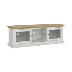 Mobile porta TV Damrey, 149x42 h51 cm, Bianco e Quercia<Dmora Hot