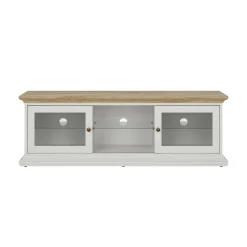 Mobile porta TV Damrey, 149x42 h51 cm, Bianco e Quercia<Dmora Hot