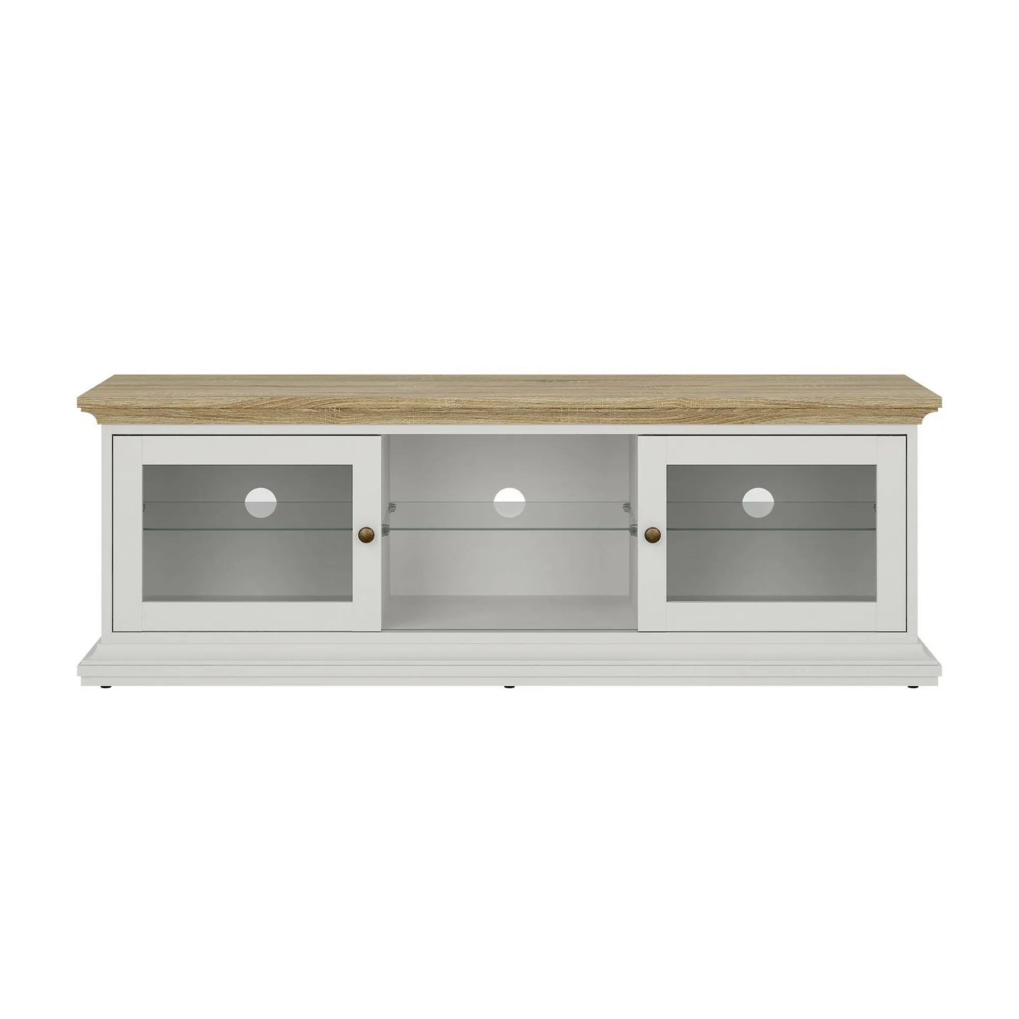 Mobile porta TV Damrey, 149x42 h51 cm, Bianco e Quercia<Dmora Hot