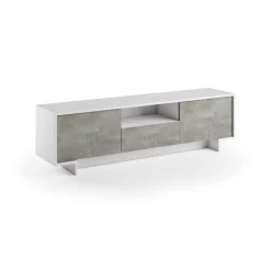 Mobile porta TV Darrighin, 170x42h48 cm, Bianco e Cemento<Dmora Sale